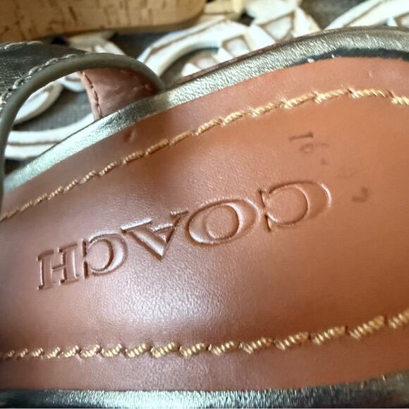 Coach Platform Wedge Heels Sandals Shoes Women’s 8 - Picture 7 of 11